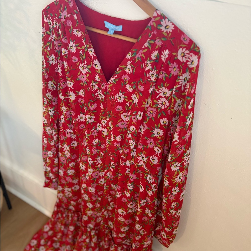 Draper James Red Floral Midi Dress - Picture 4 of 8